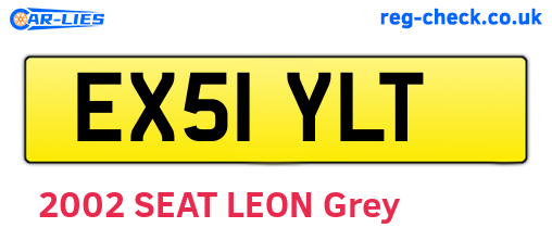 EX51YLT are the vehicle registration plates.