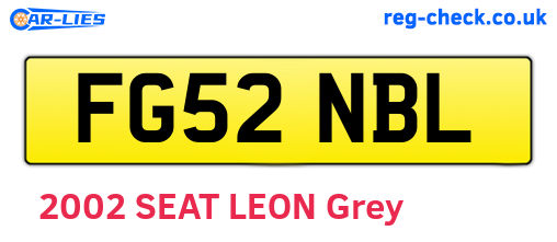 FG52NBL are the vehicle registration plates.