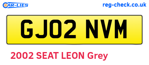 GJ02NVM are the vehicle registration plates.