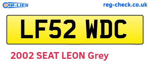 LF52WDC are the vehicle registration plates.