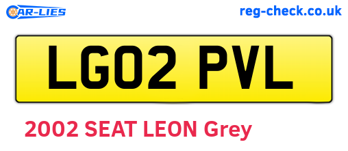 LG02PVL are the vehicle registration plates.