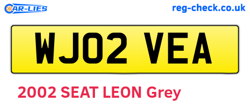 WJ02VEA are the vehicle registration plates.