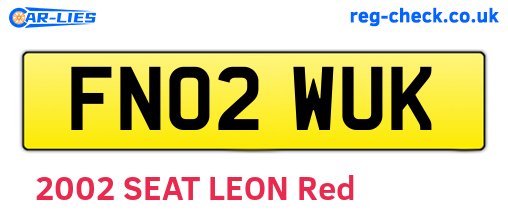 FN02WUK are the vehicle registration plates.