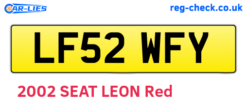 LF52WFY are the vehicle registration plates.