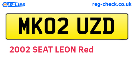 MK02UZD are the vehicle registration plates.