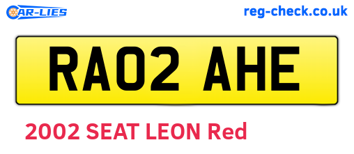 RA02AHE are the vehicle registration plates.