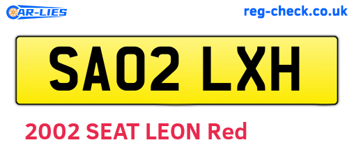 SA02LXH are the vehicle registration plates.