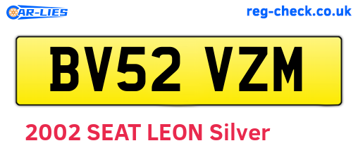 BV52VZM are the vehicle registration plates.