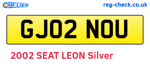 GJ02NOU are the vehicle registration plates.