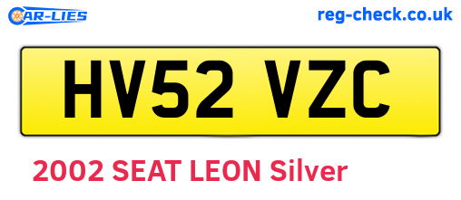HV52VZC are the vehicle registration plates.