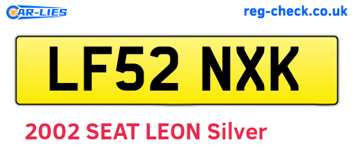 LF52NXK are the vehicle registration plates.