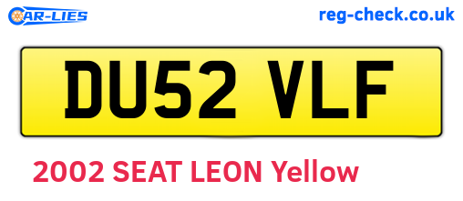 DU52VLF are the vehicle registration plates.