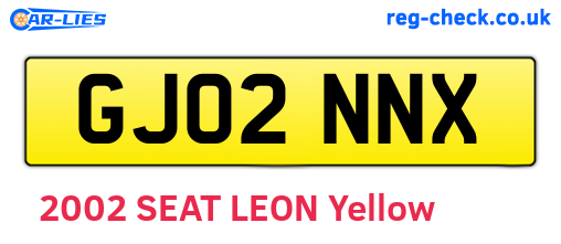 GJ02NNX are the vehicle registration plates.