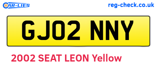 GJ02NNY are the vehicle registration plates.
