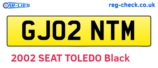 GJ02NTM are the vehicle registration plates.