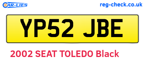 YP52JBE are the vehicle registration plates.