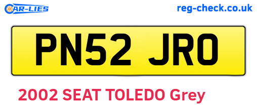 PN52JRO are the vehicle registration plates.