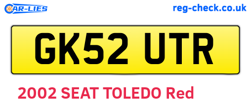 GK52UTR are the vehicle registration plates.