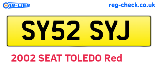 SY52SYJ are the vehicle registration plates.