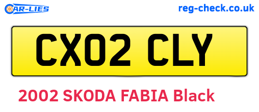 CX02CLY are the vehicle registration plates.