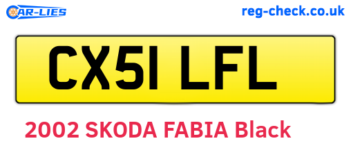 CX51LFL are the vehicle registration plates.