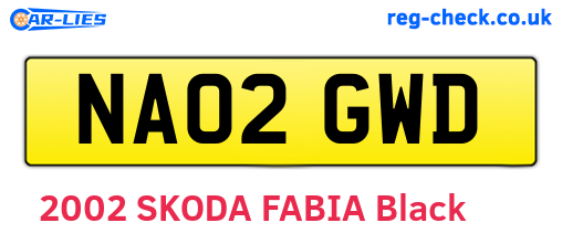 NA02GWD are the vehicle registration plates.