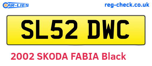 SL52DWC are the vehicle registration plates.