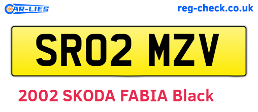 SR02MZV are the vehicle registration plates.