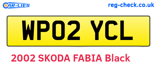 WP02YCL are the vehicle registration plates.