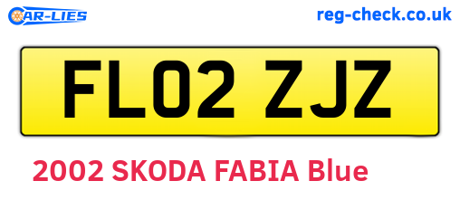 FL02ZJZ are the vehicle registration plates.