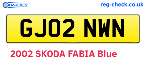 GJ02NWN are the vehicle registration plates.
