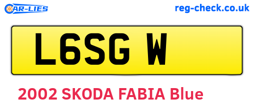 L6SGW are the vehicle registration plates.