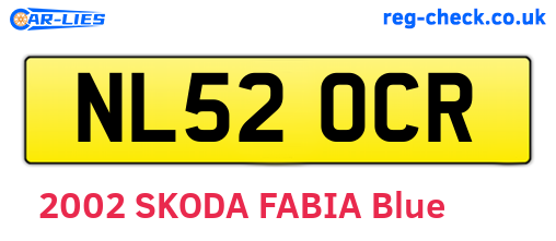 NL52OCR are the vehicle registration plates.