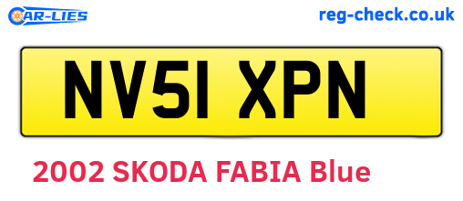NV51XPN are the vehicle registration plates.