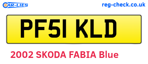 PF51KLD are the vehicle registration plates.