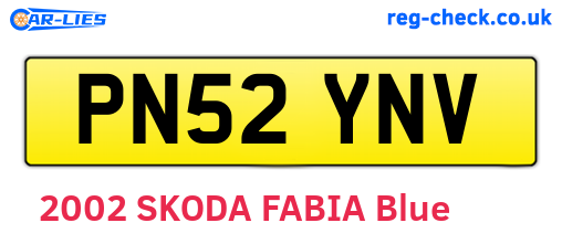 PN52YNV are the vehicle registration plates.