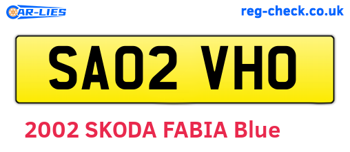 SA02VHO are the vehicle registration plates.