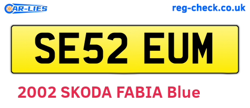 SE52EUM are the vehicle registration plates.