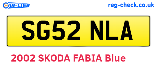 SG52NLA are the vehicle registration plates.