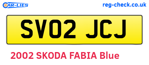 SV02JCJ are the vehicle registration plates.