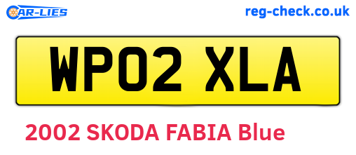 WP02XLA are the vehicle registration plates.