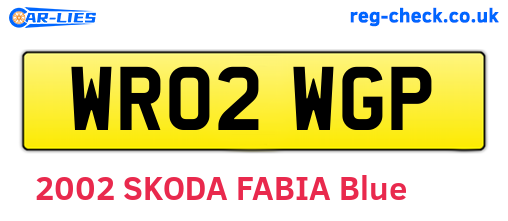 WR02WGP are the vehicle registration plates.