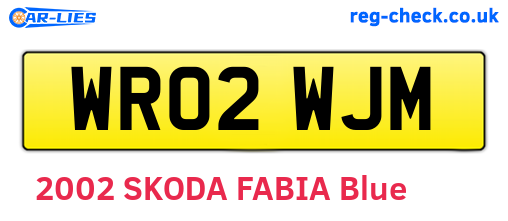 WR02WJM are the vehicle registration plates.