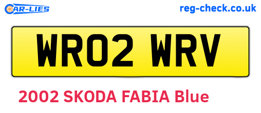 WR02WRV are the vehicle registration plates.