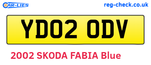 YD02ODV are the vehicle registration plates.