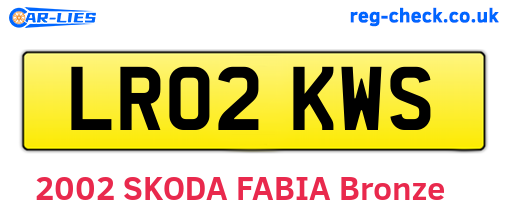 LR02KWS are the vehicle registration plates.