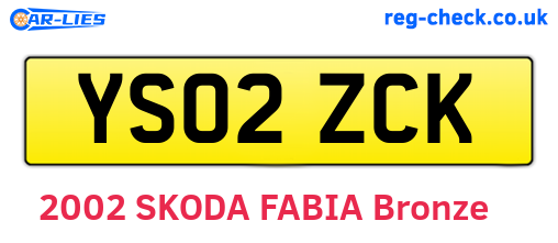 YS02ZCK are the vehicle registration plates.