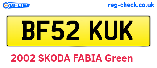 BF52KUK are the vehicle registration plates.