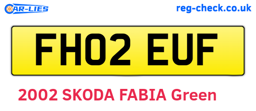 FH02EUF are the vehicle registration plates.