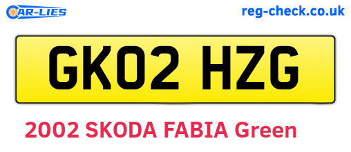 GK02HZG are the vehicle registration plates.